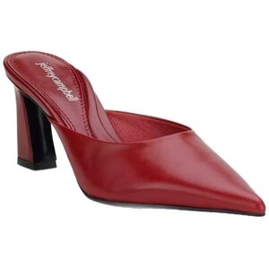 Jeffrey Campbell Unamused Cherry Red Block-Heel Pointed-Toe Mules Size 8
